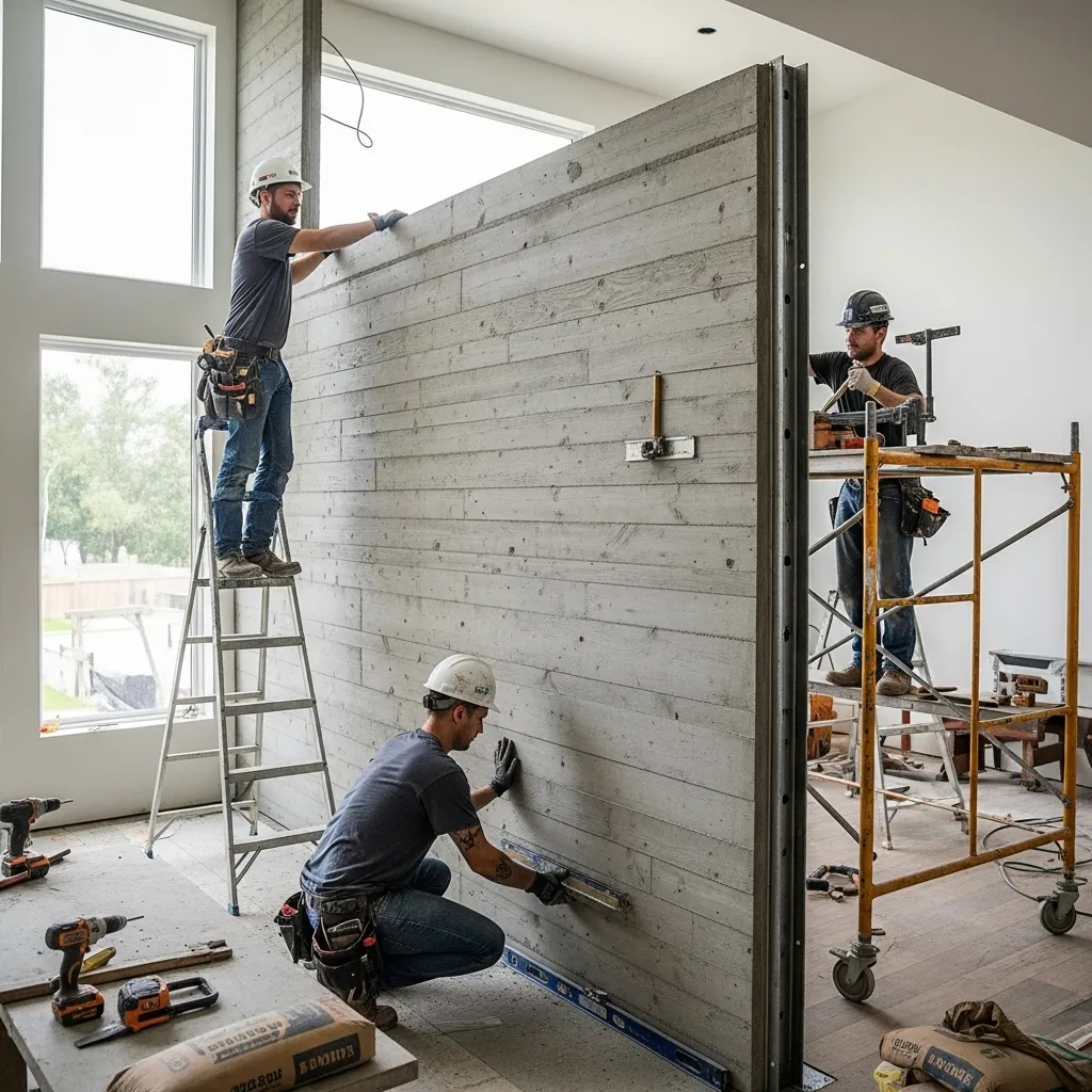 Feature Wall Concrete feature wall installation by eatingmenussavou
